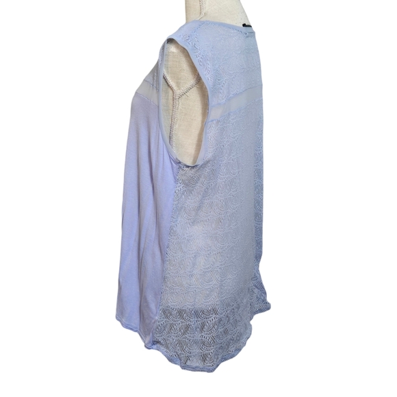 Apt.9 XL Lilac Purple Sleeveless Shirt Full Lace Back Blouse Top - Picture 2 of 6